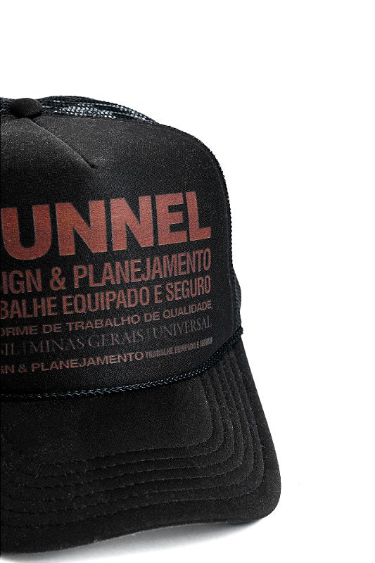 Boné Trucker Estruturado Preto/Marrom