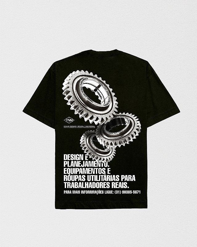 Camiseta Oversized Engrenagem Preta