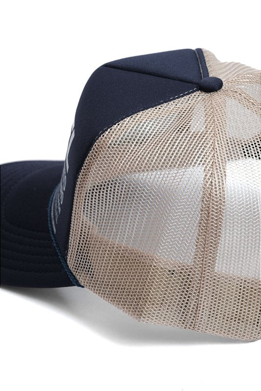 Boné Trucker Estruturado Azul/Bege