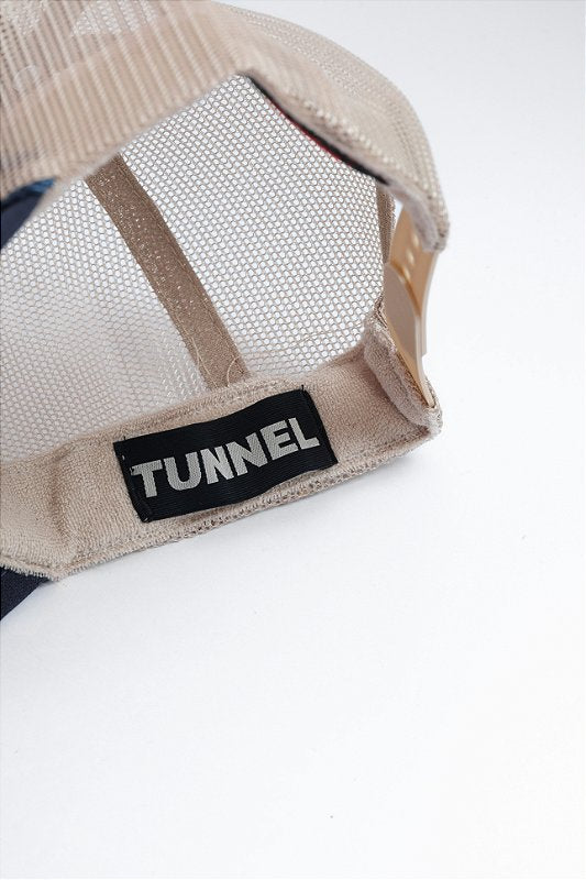 Boné Trucker Estruturado Azul/Bege