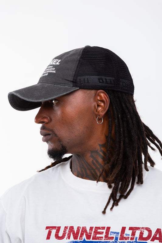 Boné Trucker Lavado Preto
