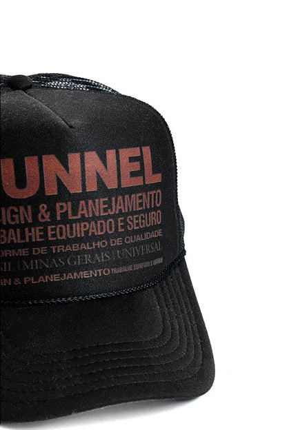 Boné Trucker Estruturado Preto/Marrom