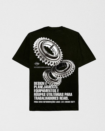 Camiseta Oversized Engrenagem Preta
