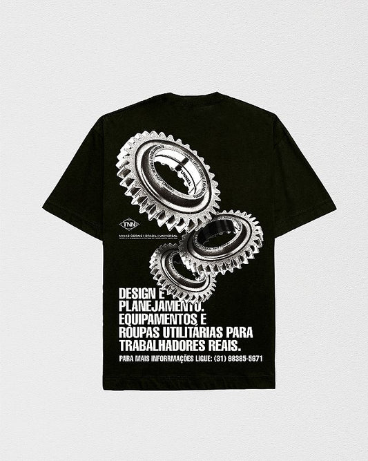 Camiseta Oversized Engrenagem Preta
