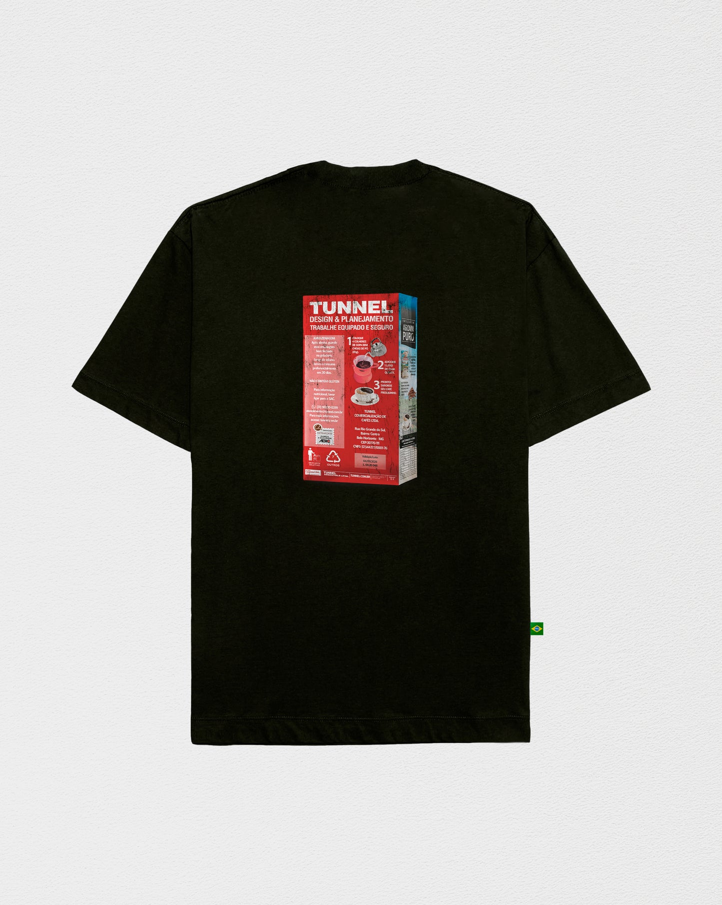 T-shirt Oversized Café Tunnel Preta