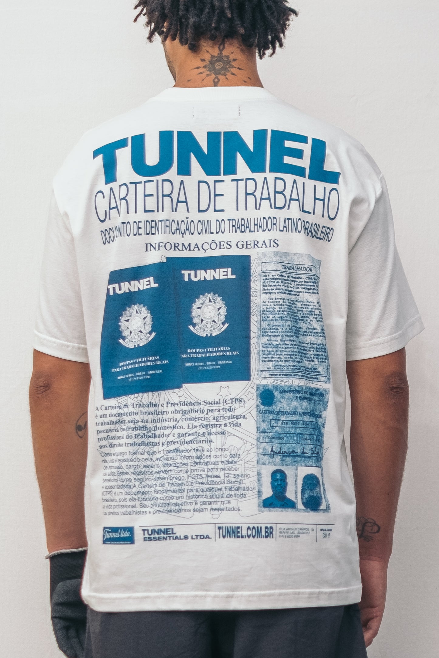 T-Shirt Oversized Ficha Técnica Carteira de Trabalho Off White