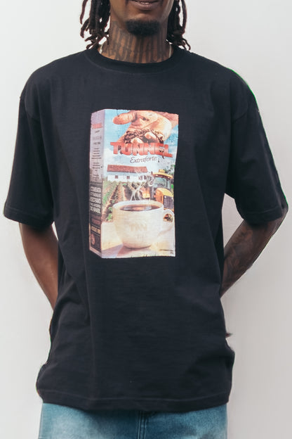 T-shirt Oversized Café Tunnel Preta
