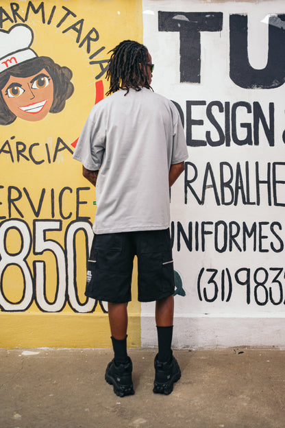 T-shirt Oversized Puff College Cinza