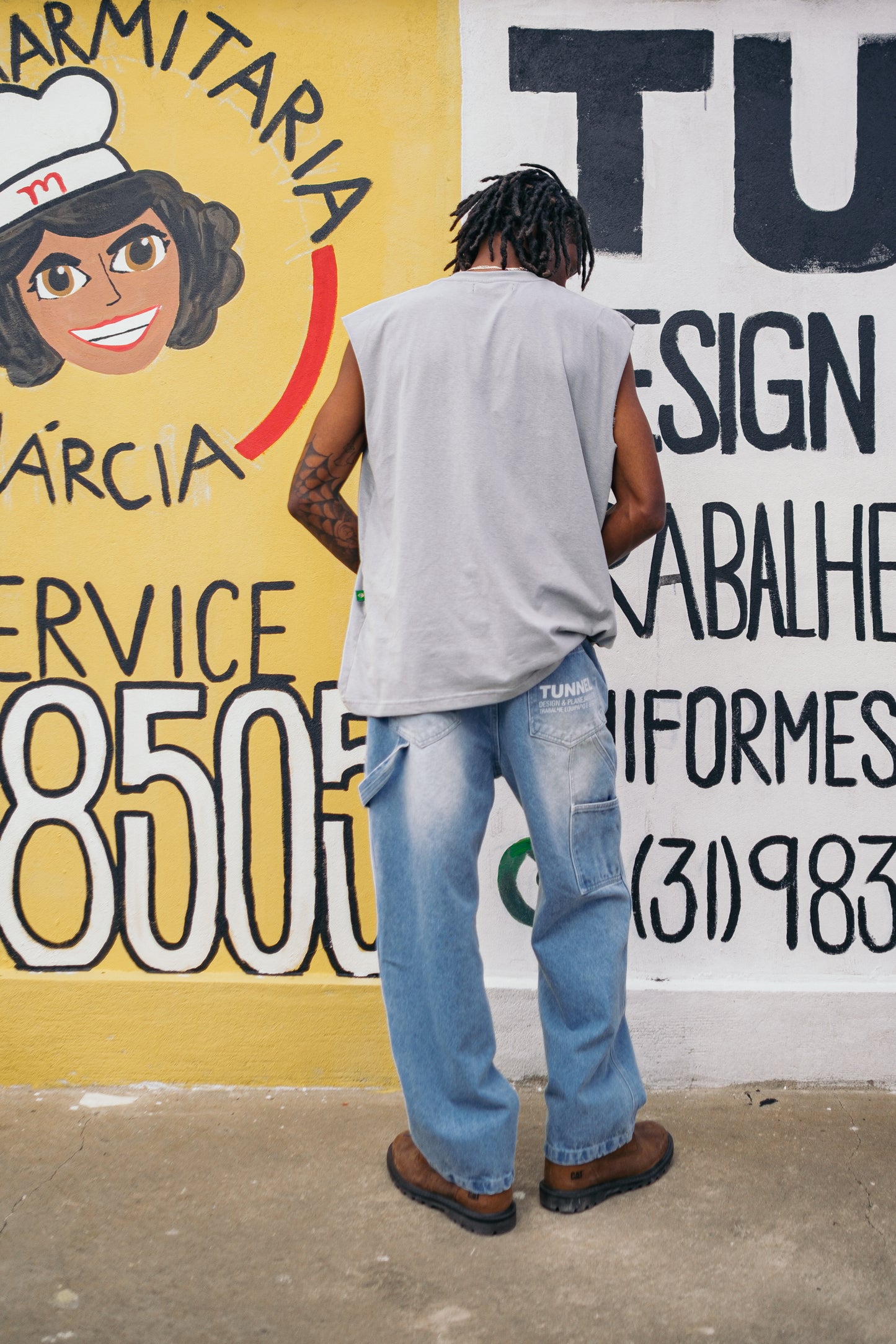 Calça Jeans Trabalhador Estonada Azul Clara