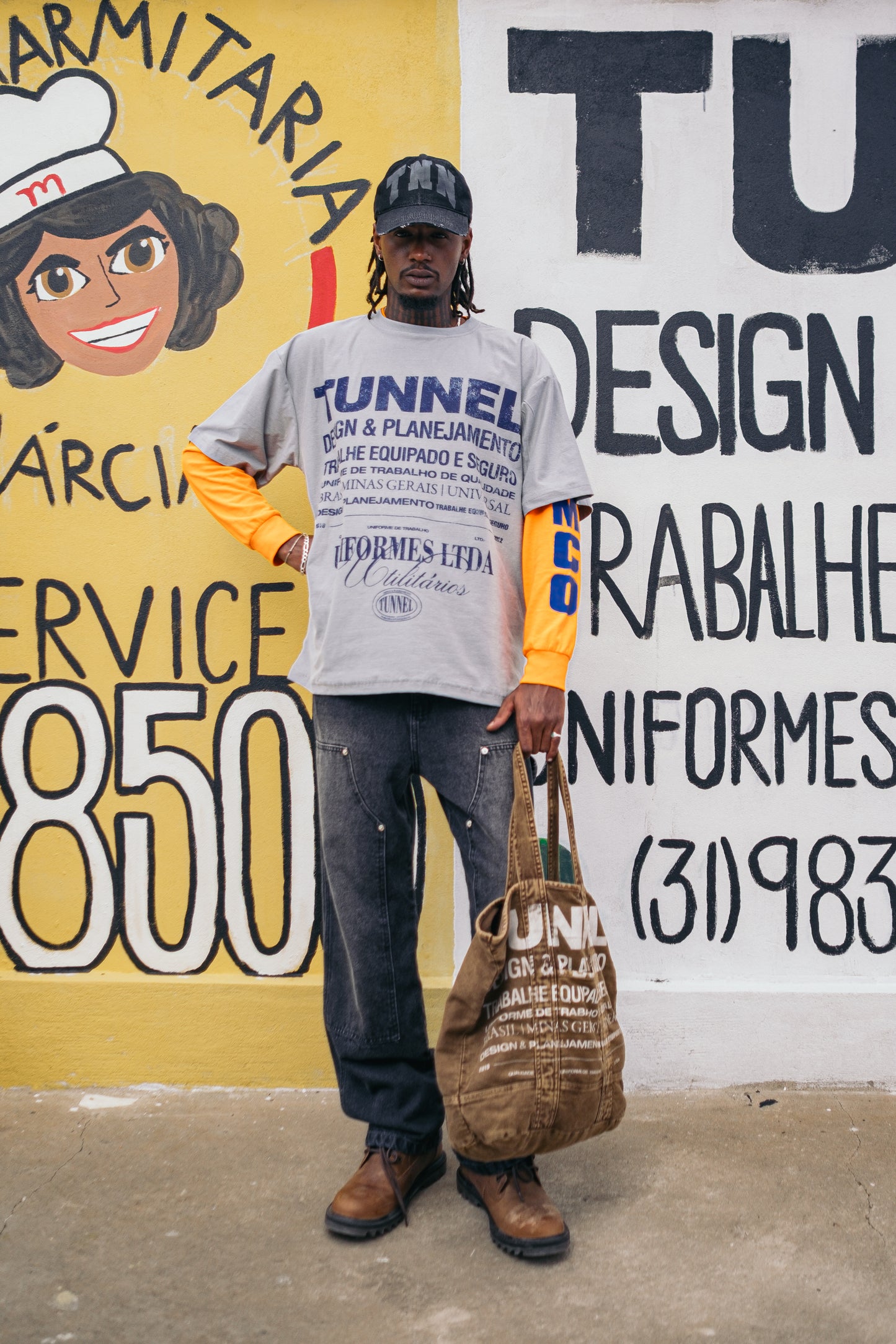 T-shirt Oversized Institucional Cinza