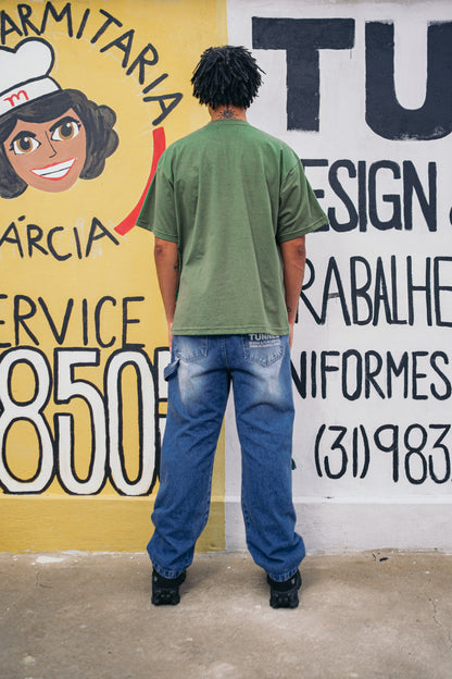 T-shirt Oversized Puff College Verde