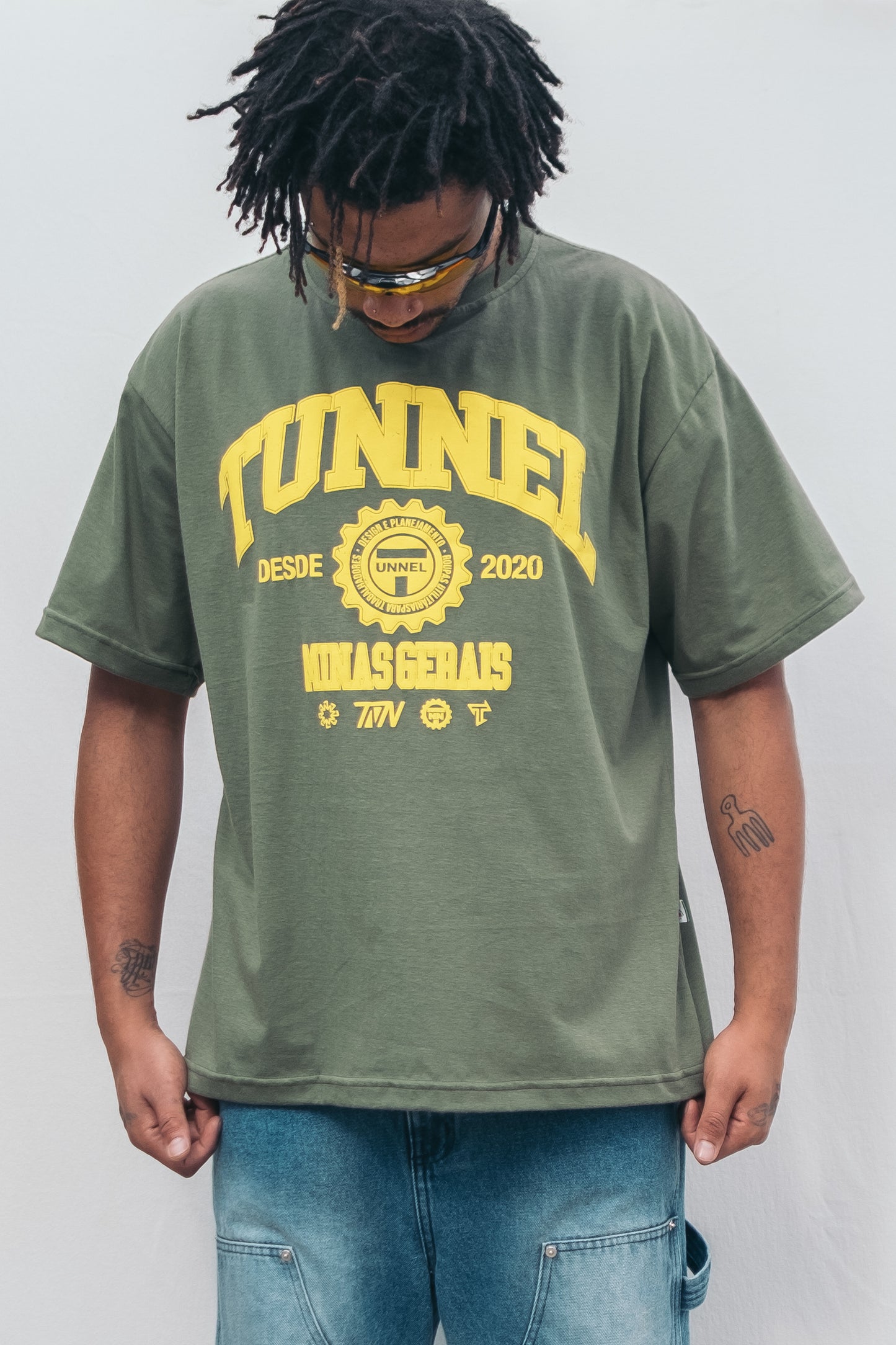 T-shirt Oversized Puff College Verde