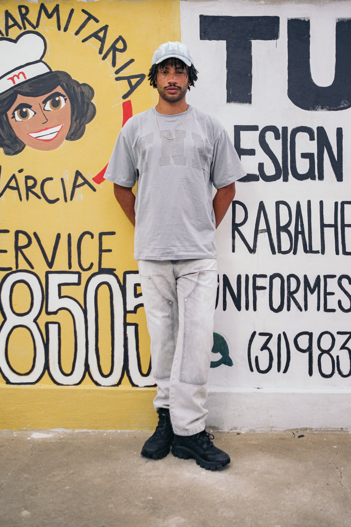 T-shirt Oversized Monocromatica TNN Cinza