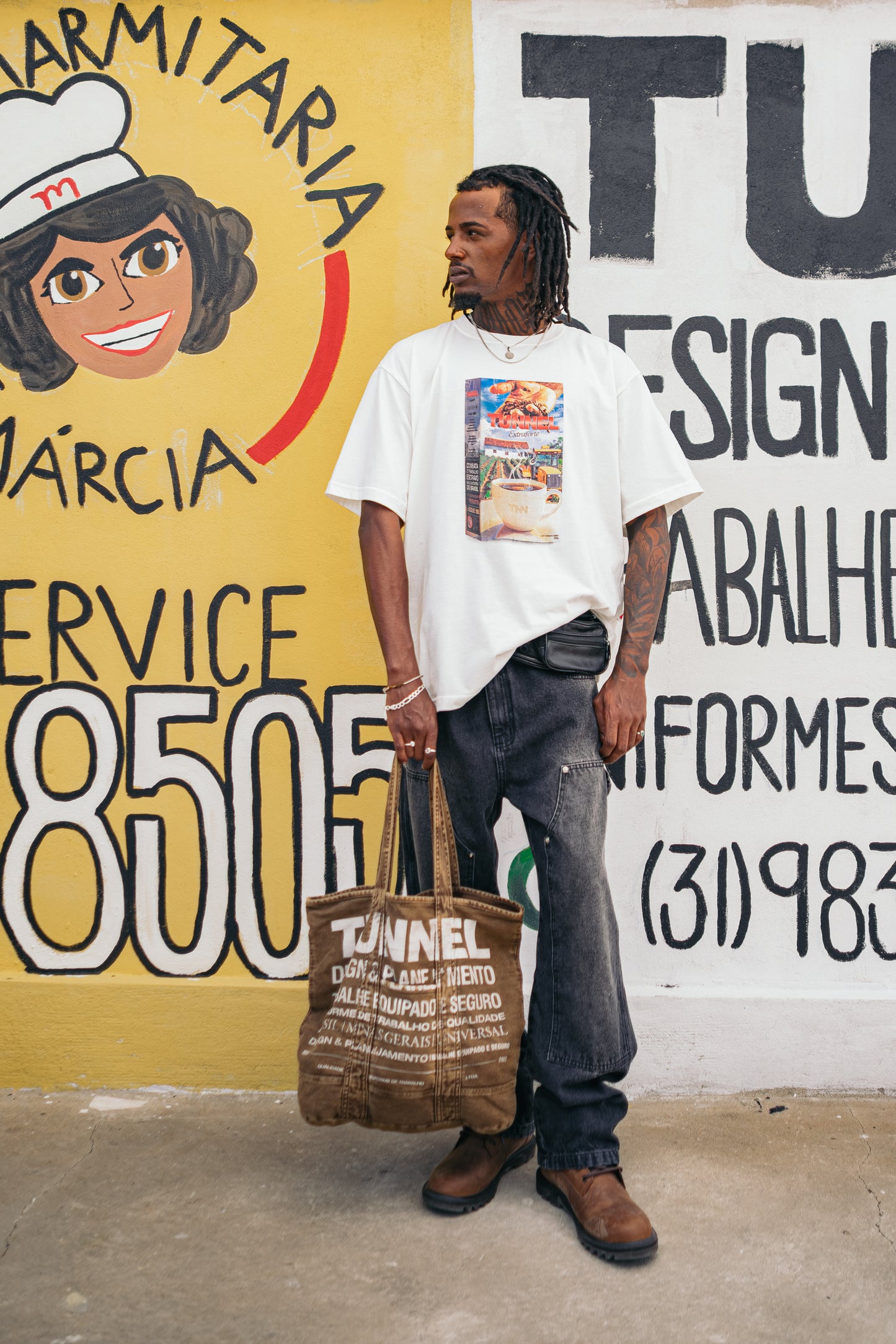 T-shirt Oversized Café Tunnel Off White