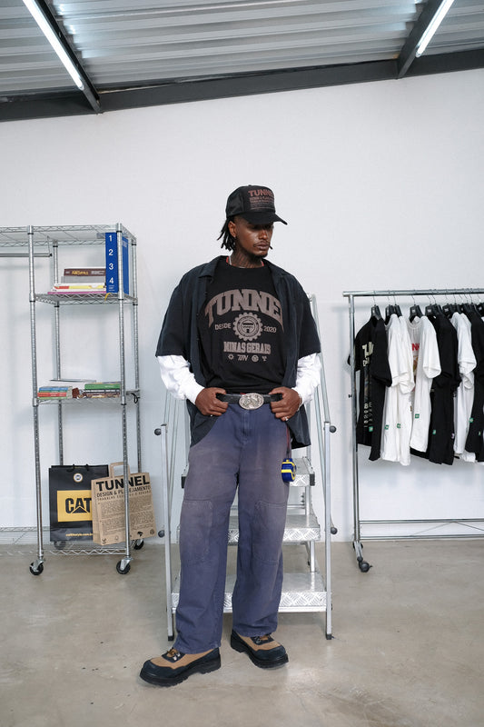 Boné Trucker Estruturado Preto/Marrom