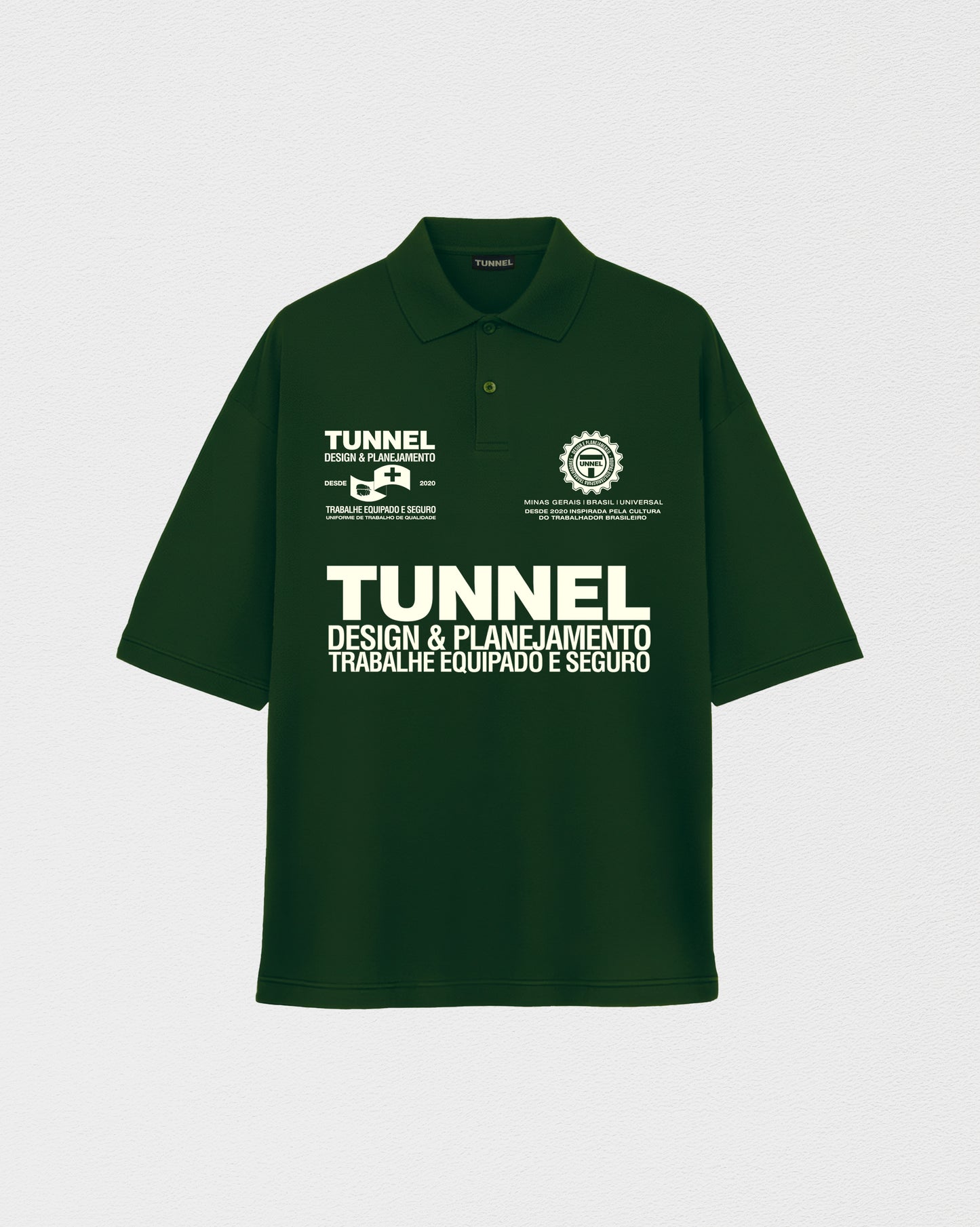 Camisa Polo Boxy Patrocínios Verde Militar