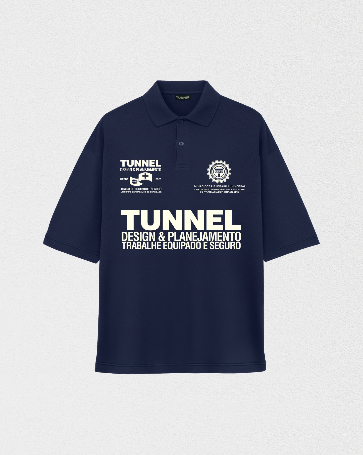 Camisa Polo Boxy Patrocínios Azul Marinho