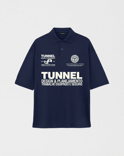 Camisa Polo Boxy Patrocínios Azul Marinho
