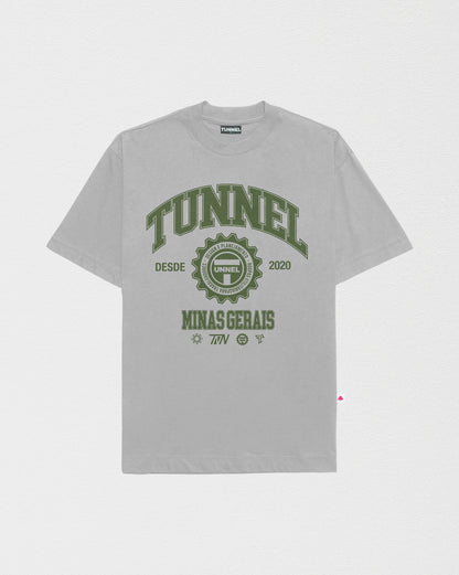 T-shirt Oversized Puff College Cinza