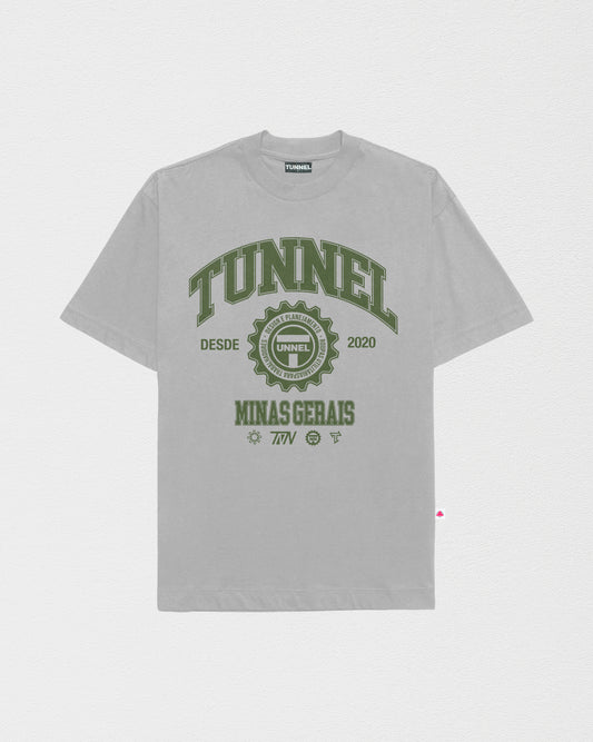 T-shirt Oversized Puff College Cinza