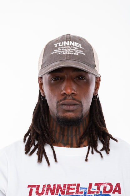 Boné Trucker Lavado Marrom