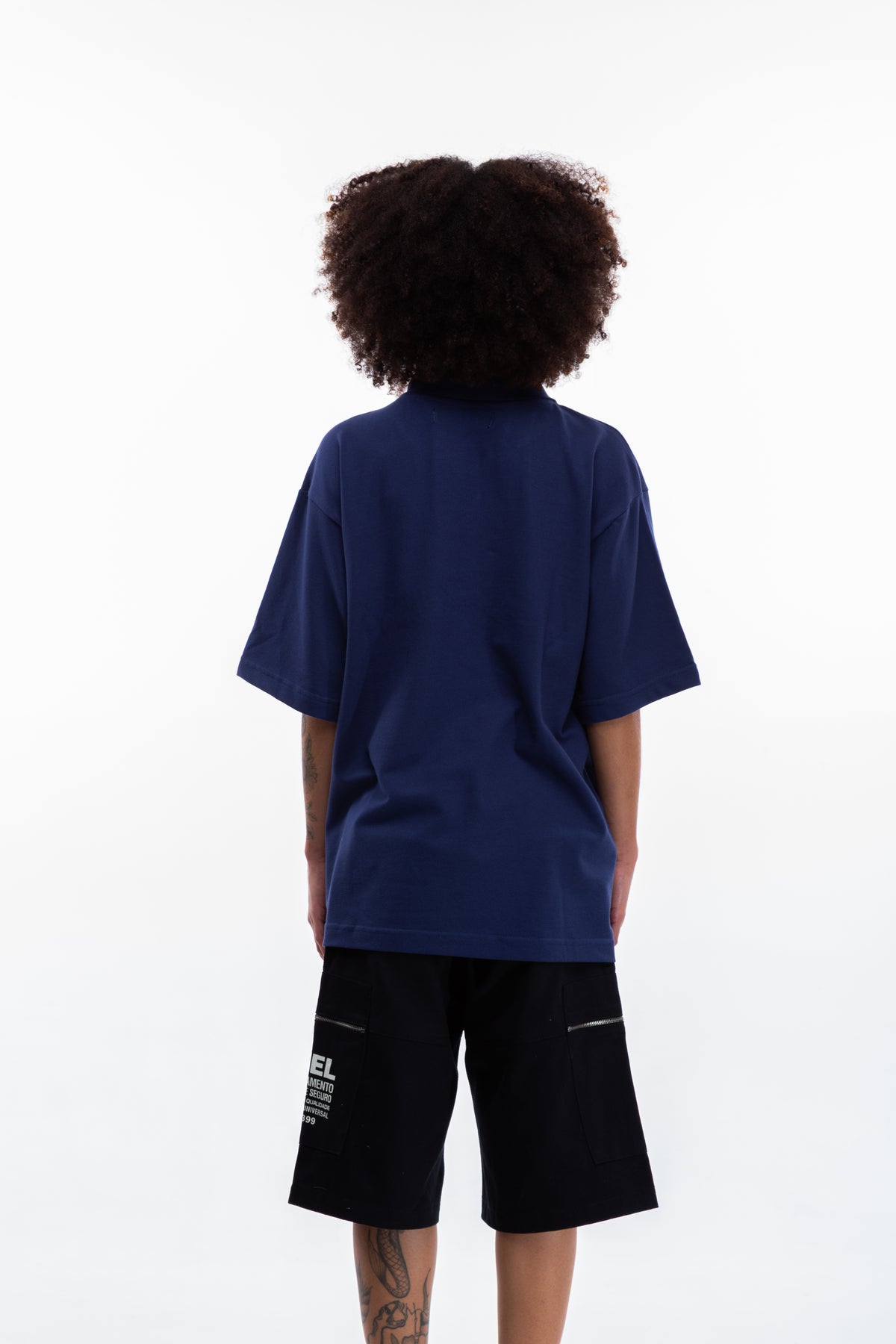 Camisa Polo Boxy Patrocínios Azul Marinho