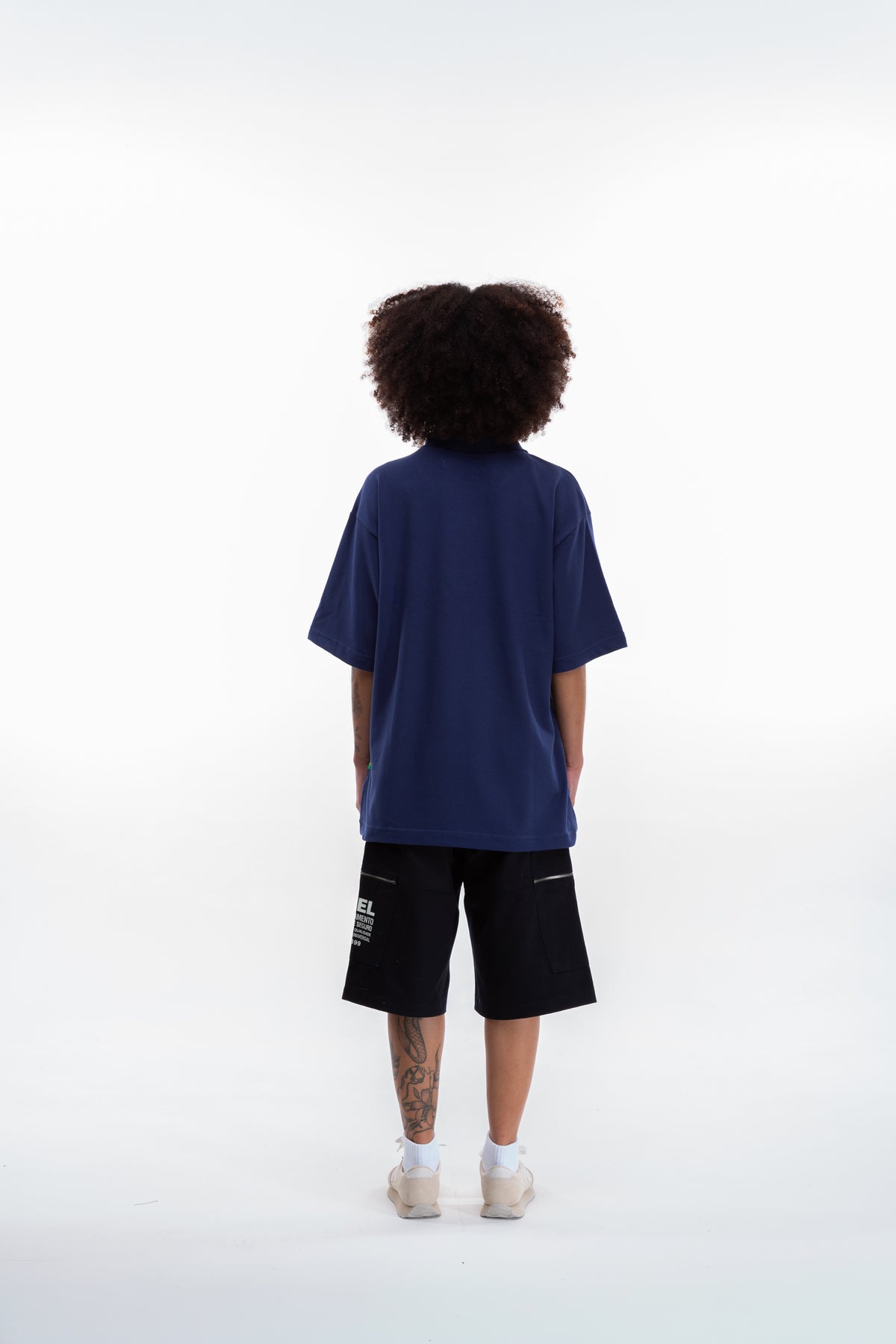 Camisa Polo Boxy Patrocínios Azul Marinho