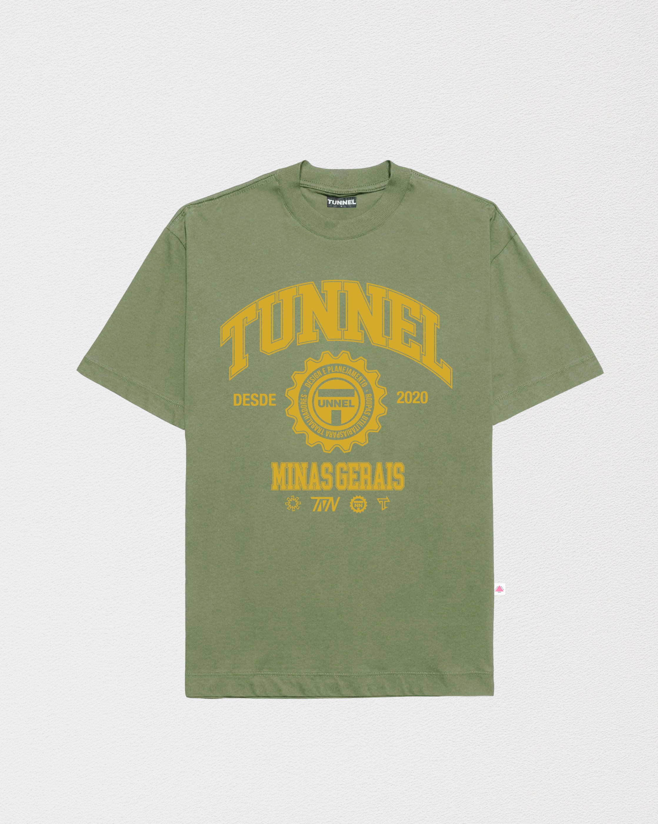 T-shirt Oversized Puff College Verde – Tunnel