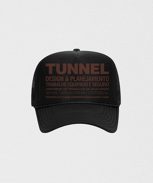 Boné Trucker Estruturado Preto/Marrom