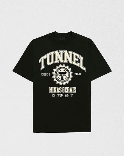 Camiseta Oversized College Puff Preto/Off White