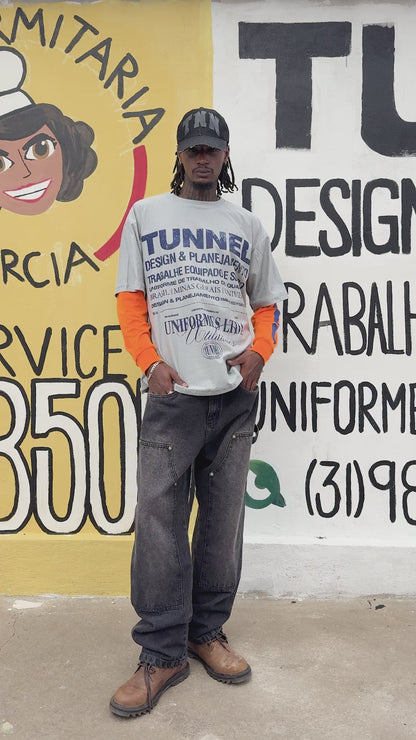 T-shirt Oversized Institucional Cinza