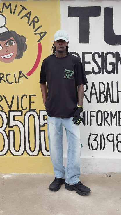 T-Shirt Oversized Ficha Técnica Carteira de Identidade Preta