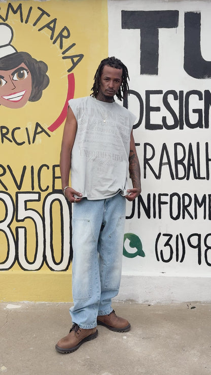 Calça Jeans Trabalhador Estonada Azul Clara