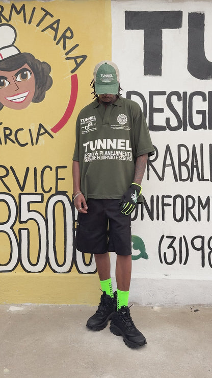 Camisa Polo Boxy Patrocínios Verde Militar