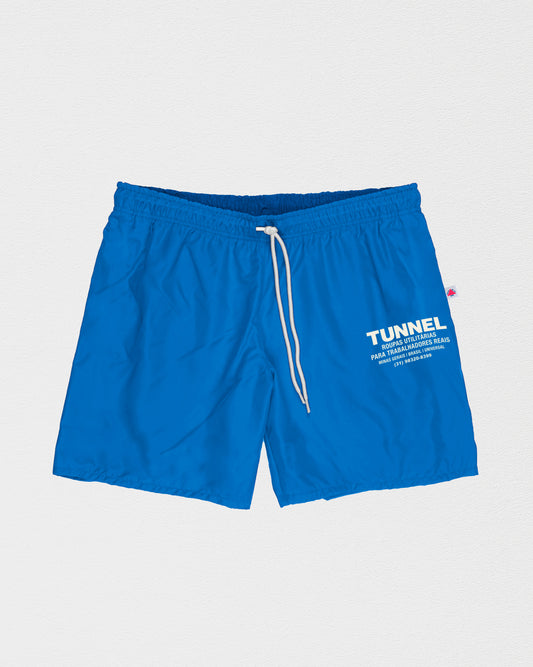 Shorts Praia Nylon Azul Piscina